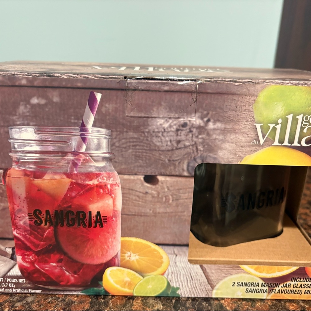 Sangria Mason Jar Glass - Red Sangria Print